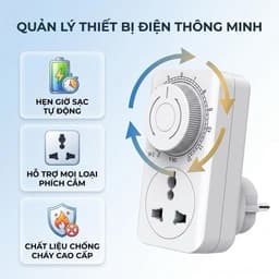 Ổ cắm điện hẹn giờ thông minh MTO1D hẹn giờ tắt sạc điện thoại sạc xe đạp điện an toàn dạng cơ dễ sử dụng timer hẹn giờ 3