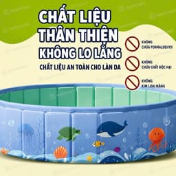 Bể bơi gấp gọn không cần bơm hơi hot tren 2026 mở ra là dùng được ngay 5