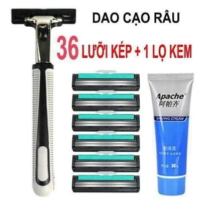COMBO 36  Lưỡi Dao Cạo Râu + 1 Cán Dao Tặng 1 Lọ Gel Làm Mềm Râu ''T/LINH''