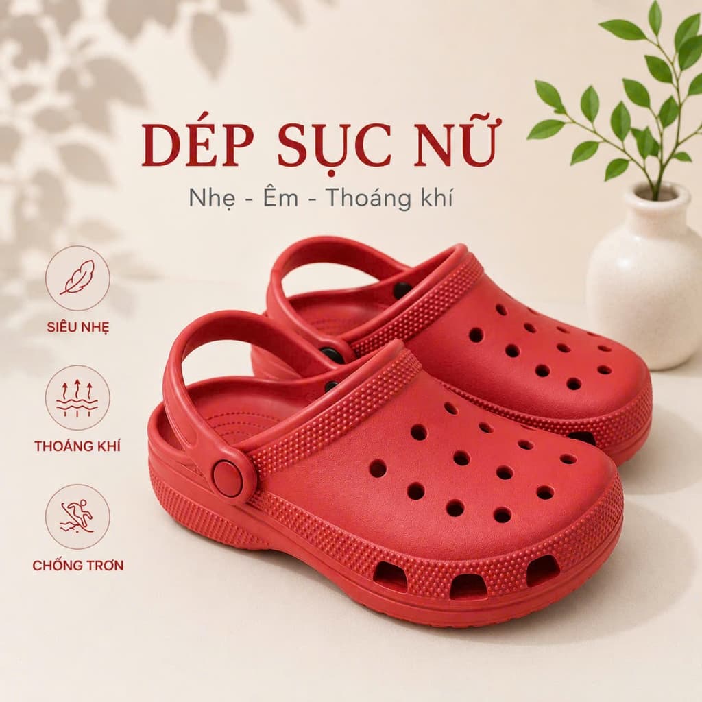 DÉP SỤC - KHÔNG CHỮ-CHẤT LIÊU EVA, TẶNG KÈM 8 CHARM NGẪU NHIÊN – -DÉP NHỰA EVA TẶNG KÈM CHARM (TLA 02)