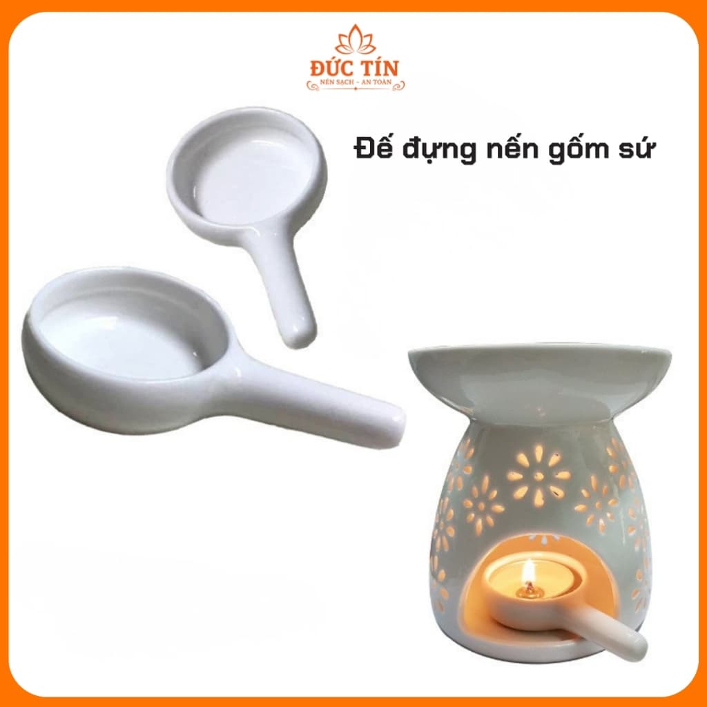 5 Đế Đựng Nến Tealight Gốm Sứ Tráng Men, Dùng Cho Đèn Xông Tinh Dầu, Đế Đốt Nến