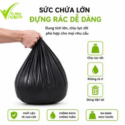 Túi Đựng Rác Nilon Đen PE Cao Cấp Có Quai Xách GD338 - Bộ Túi Rác Nilon Đen Dày Dặn, Chịu Lực Tốt 3