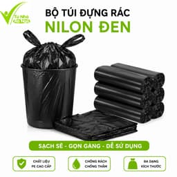 Túi Đựng Rác Nilon Đen PE Cao Cấp Có Quai Xách GD338 - Bộ Túi Rác Nilon Đen Dày Dặn, Chịu Lực Tốt 2