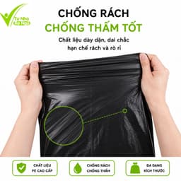 Túi Đựng Rác Nilon Đen PE Cao Cấp Có Quai Xách GD338 - Bộ Túi Rác Nilon Đen Dày Dặn, Chịu Lực Tốt 4