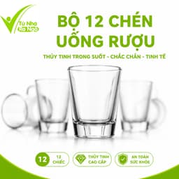 Bộ 12 Chén Uống R.ượ.u Thủy Tinh Cao Cấp GD156 - Set 12 Ly Rư.ợu Thủy Tinh Trong Suốt Dung Tích 30ml 1