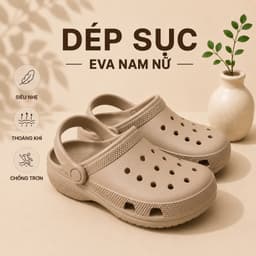 DÉP SỤC - KHÔNG CHỮ-CHẤT LIÊU EVA, TẶNG KÈM 8 CHARM NGẪU NHIÊN – -DÉP NHỰA EVA TẶNG KÈM CHARM (TLA 02) 6