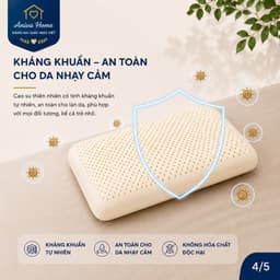 Gối Cao Su Thiên Nhiên Oval Cao Cấp Aniva Home Tặng Vỏ Gối - Gối Ngủ Thoáng Khí, Đàn Hồi Tốt 4