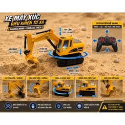 Xe xúc điều khiển từ xa 1:16 pin sạc tiện lợi 5