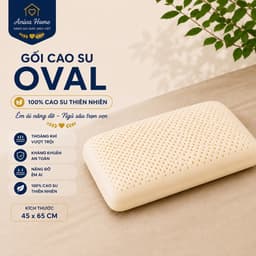 Gối Cao Su Thiên Nhiên Oval Cao Cấp Aniva Home Tặng Vỏ Gối - Gối Ngủ Thoáng Khí, Đàn Hồi Tốt 1