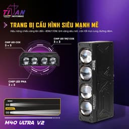 Đèn trợ sáng titan M40 Ultra V2 trợ sáng 4 mắt công suất 80W cho ôtô công nghệ Dual Cup và Dual Direct Beam Giá 1 Đôi 3