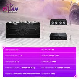 Đèn trợ sáng titan M40 Ultra V2 trợ sáng 4 mắt công suất 80W cho ôtô công nghệ Dual Cup và Dual Direct Beam Giá 1 Đôi 7