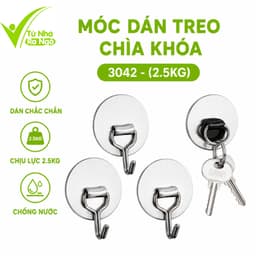 Móc Dán Treo Chìa Khóa Inox Chống Nước Chống Ẩm GD133 - Bộ Móc Dán Tường Treo Đồ Dụng Cụ Nhà Bếp 1