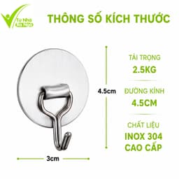 Móc Dán Treo Chìa Khóa Inox Chống Nước Chống Ẩm GD133 - Bộ Móc Dán Tường Treo Đồ Dụng Cụ Nhà Bếp 6