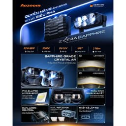 Đèn Trợ Sáng Bi Cầu LED Aozoom Extra Sapphire Nhiệt 5000k Đèn Gầm Rời Cao Cấp Chống Nước IP67 lỗi 1 đổi 1 trong 3 năm 3