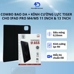 Combo Bao Da + Kính Cường Lực Tiger Cho iPad Pro M4/M5 11 Inch & 13 Inch 1