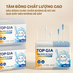 Hộp 300 que tăm bông ngoáy tai Topgia 4 đầu đa năng, mềm mịn, vệ sinh hiệu quả cho gia đình. 4