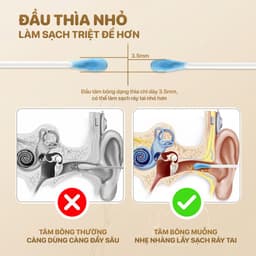Hộp 300 que tăm bông ngoáy tai Topgia 4 đầu đa năng, mềm mịn, vệ sinh hiệu quả cho gia đình. 6