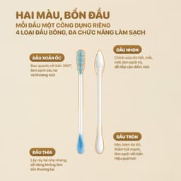Hộp 300 que tăm bông ngoáy tai Topgia 4 đầu đa năng, mềm mịn, vệ sinh hiệu quả cho gia đình. 7