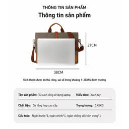 Túi Đựng Laptop 14 Inch Da Cao Cấp | Chống Trầy Xước | Phong Cách Doanh Nhân 6