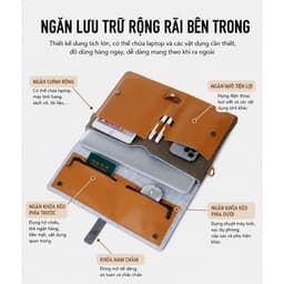 Túi Đựng Laptop 14 Inch Da Cao Cấp | Chống Trầy Xước | Phong Cách Doanh Nhân 3