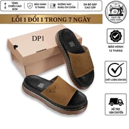 Dép quai chéo doctor da bò sáp cao cấp cao 6cm hàng full hộp  giúp tăng chiều cao  thời trang 2026 sang trọng DP3 2