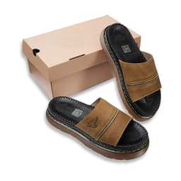 Dép quai chéo doctor da bò sáp cao cấp cao 6cm hàng full hộp  giúp tăng chiều cao  thời trang 2026 sang trọng DP3 3