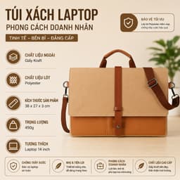 Túi Đựng Laptop 14 Inch Da Cao Cấp | Chống Trầy Xước | Phong Cách Doanh Nhân 8