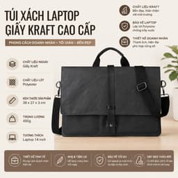 Túi Đựng Laptop 14 Inch Da Cao Cấp | Chống Trầy Xước | Phong Cách Doanh Nhân 9
