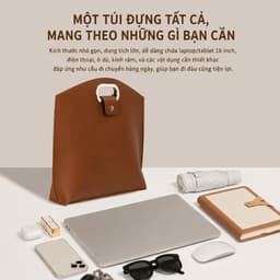 Túi Xách Laptop Nữ 16 Inch PU Chống Nước Cao Cấp | Kèm Túi Lót | Phong Cách Urban Minimalist 8