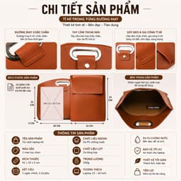Túi Xách Laptop Nữ 16 Inch PU Chống Nước Cao Cấp | Kèm Túi Lót | Phong Cách Urban Minimalist 3