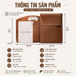 Túi Xách Laptop Nữ 16 Inch PU Chống Nước Cao Cấp | Kèm Túi Lót | Phong Cách Urban Minimalist 2