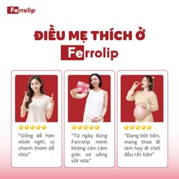 Sắt Ferrolip - Sắt ngon vị chanh dễ uống, dành cho mẹ bầu & người trưởng thành - Hộp 20 gói 7