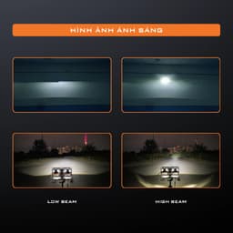 Bi Led Ô Tô Aozoom Square V3, công suất lớn siêu sáng, Chip LED 9+3, bảo hành 3 năm Chính Hãng 3