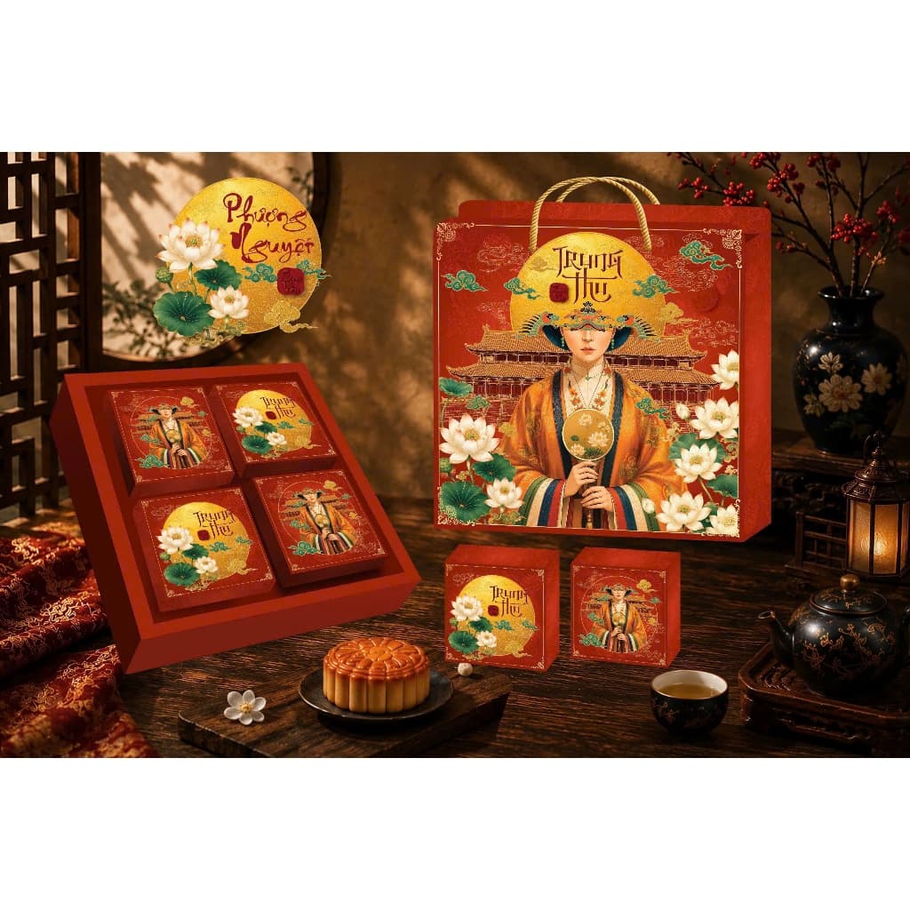 COMBO SỈ HỘP ĐỰNG BÁNH TRUNG THU 4 BÁNH NGUYỆT NƯƠNG CAO CẤP – SET 10/20/30 HỘP (KHÔNG KÈM BÁNH)
