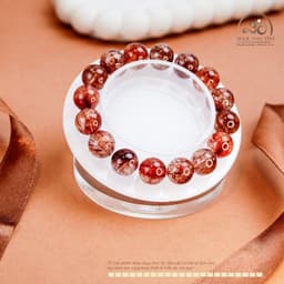 Ngọc Đan Tâm - Vòng Tay Thạch Anh Tóc Đỏ 12mm 6A - Vân Hoa Đỏ - Mệnh Hoả - Mệnh Thổ 4