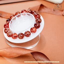 Ngọc Đan Tâm - Vòng Tay Thạch Anh Tóc Đỏ 12mm 6A - Vân Hoa Đỏ - Mệnh Hoả - Mệnh Thổ 5