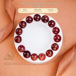 Ngọc Đan Tâm - Vòng Tay Thạch Anh Tóc Đỏ 13mm 7A - Mệnh Hoả - Mệnh Thổ 1