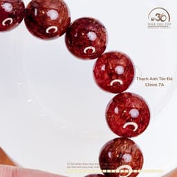 Ngọc Đan Tâm - Vòng Tay Thạch Anh Tóc Đỏ 13mm 7A - Mệnh Hoả - Mệnh Thổ 2