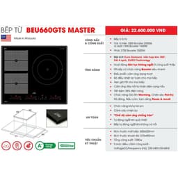 Bếp từ 3 vùng nấu BAUER BEU660GTS MASTER | Nhập khẩu Malaysia| Bảo hành chính hãng 3 năm 4
