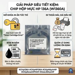 Combo 3 Chip Hộp Mực HP 136A W1360A Cho M211D M211DW M236DW M236SDW Nhận Mực Nhanh Ổn Định Dễ Lắp 3