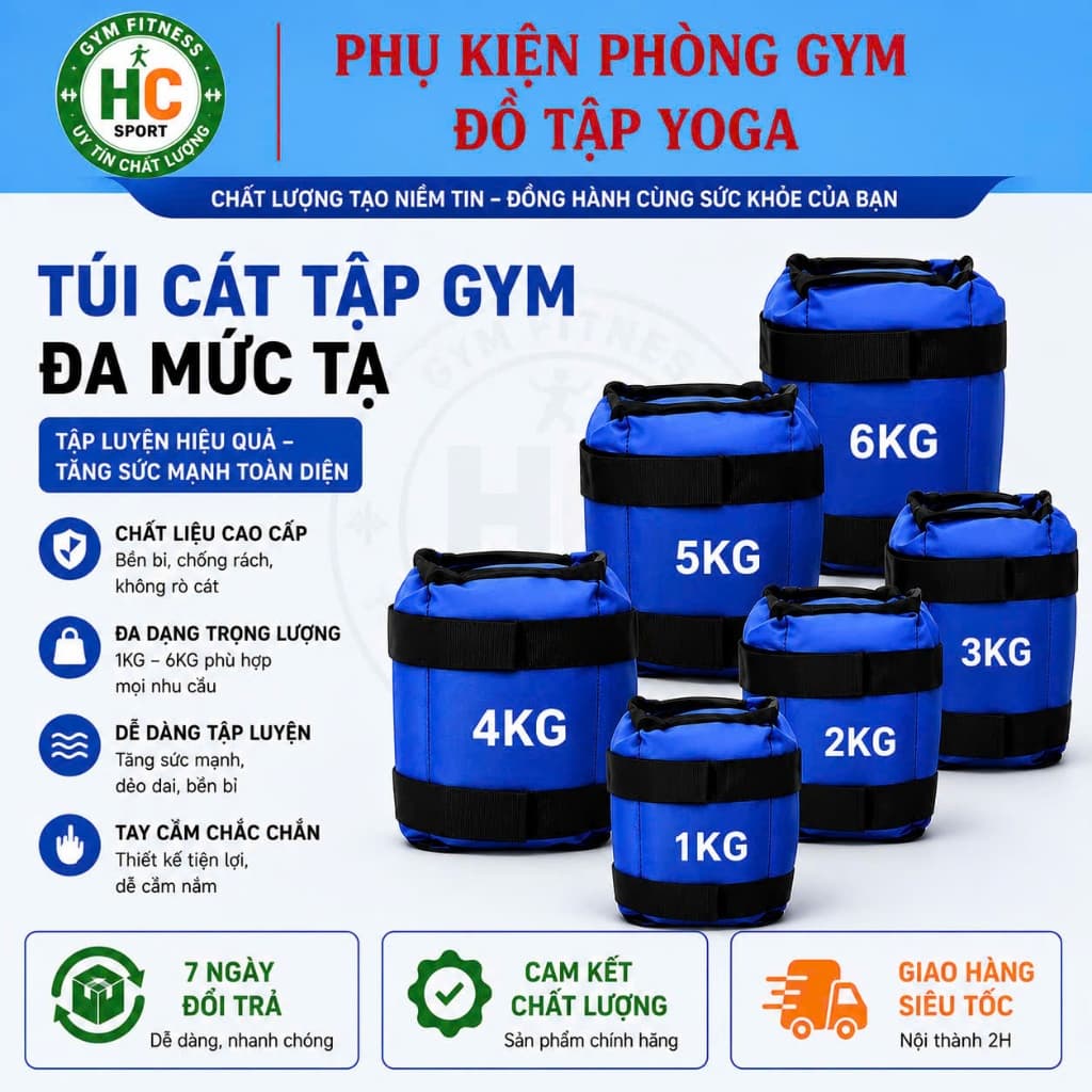 Tạ cát đeo tay 1kg- 6kg chân tiện lợi,hỗ trợ tập luyện chạy bộ, hít xà, giữ dáng, tăng cơ hiệu quả( có ảnh thật)