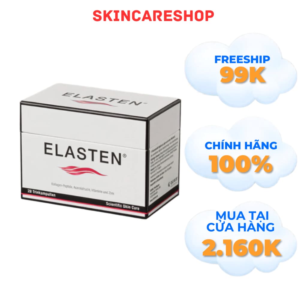 Nước Uống Bổ Sung Collagen, Làm Đẹp Da Elasten 28 ống x 25ml SKINCARESHOP