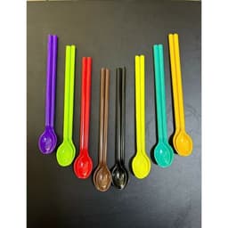 (COMBO 30 CÁI) Muỗng nhựa cafe, muỗng nhựa đen 20 cm 7