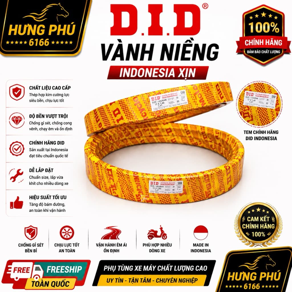 Vành (niềng) D.I.D indonesia xịn