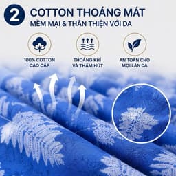 Bộ Ga Gối Cotton Thắng Lợi 4 Món Size 1m6 Aniva Home - Ga Bo Nệm 3-15cm, Cotton Mềm Mại Thoáng Mát 2