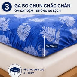 Bộ Ga Gối Cotton Thắng Lợi 4 Món Size 1m6 Aniva Home - Ga Bo Nệm 3-15cm, Cotton Mềm Mại Thoáng Mát 3