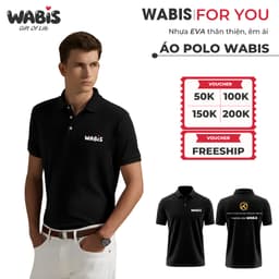 Áo Polo WABIS Nam Nữ Form Regular Cao Cấp, Áo Thun Có Cổ Màu Đen Basic Dễ Phối Đồ Size S-3XL 1
