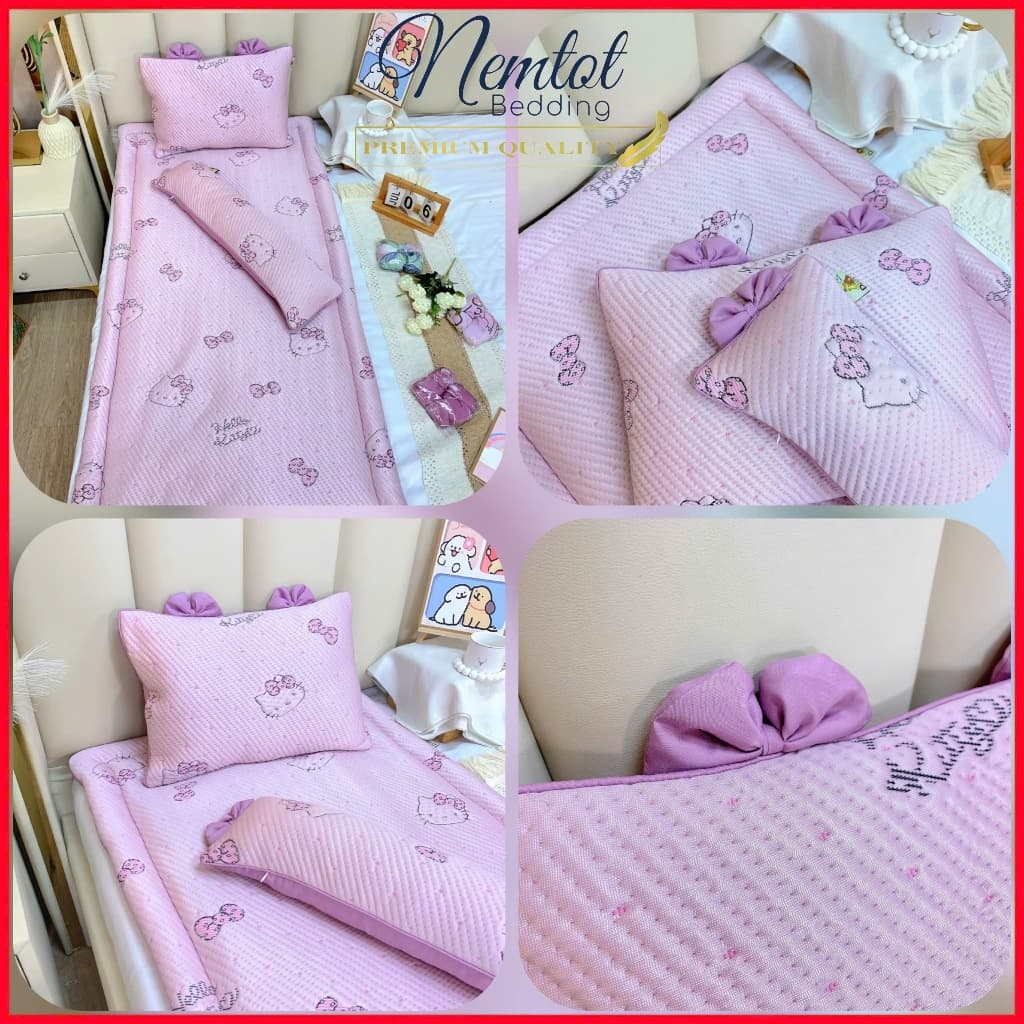🆒NẰM MÁT🆒Bộ Nệm Gối Băng Lạnh Cao Cấp Cho Bé Mát Lạnh, Êm Ái, Tặng Kèm Túi Đựng - Nemtot Bedding