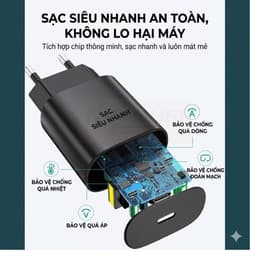 [Full Box] Củ Sạc Nhanh 25W Type C To C, Sạc An Toàn Không Nóng Máy Nhỏ Gọn Tiện Lợi 3