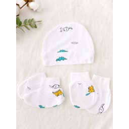 Set 3 / Set 5 Mũ Bao Tay Bao Chân Sơ Sinh Petit Thun Lạnh Bubushop - Mềm Mát, Co Giãn, Cho Bé 0-6 Tháng 2